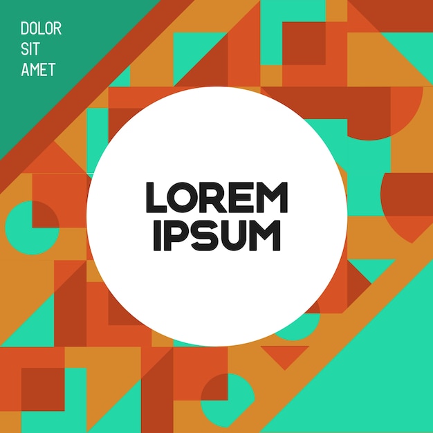 Geometric pattern background with circle badge Premium Vector