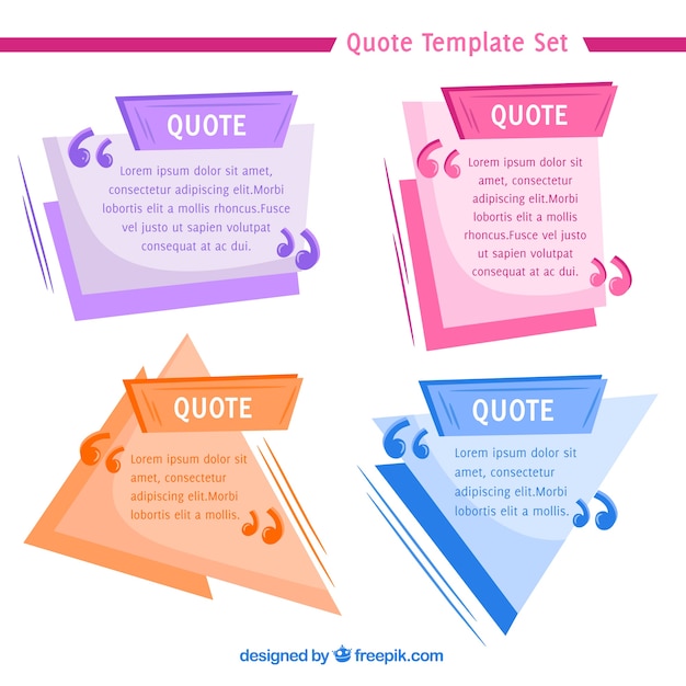 Download Free Vector | Geometric quote templates with flat design