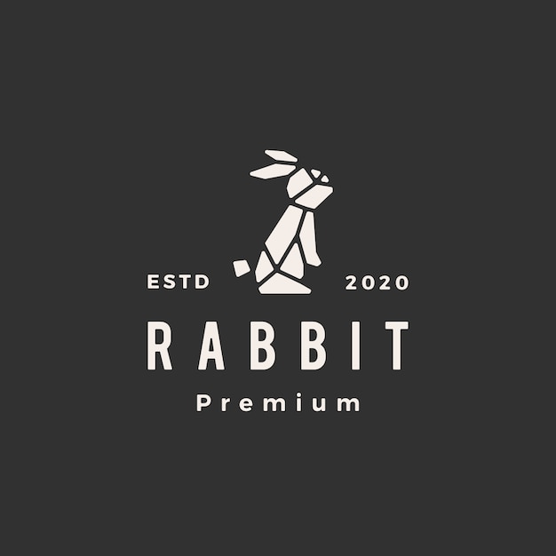 Geometric rabbit hare bunny hipster vintage logo icon illustration ...