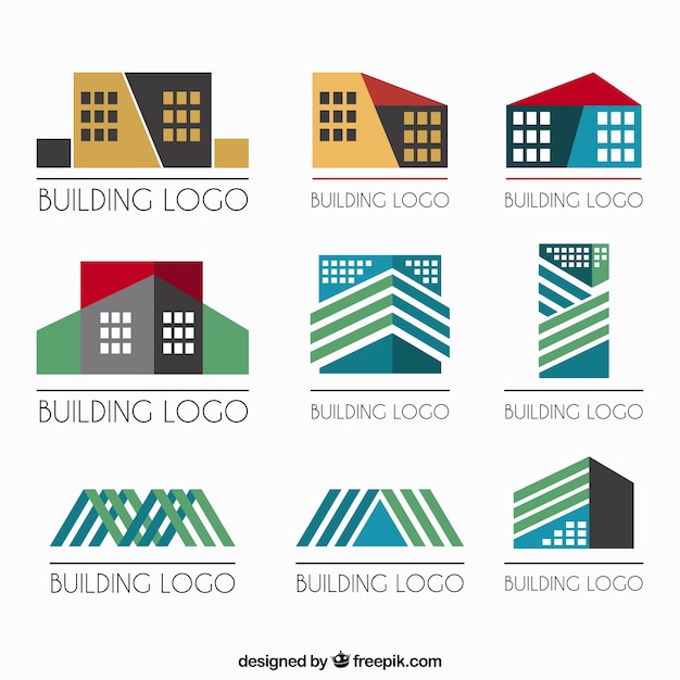 Geometric real estate logos Vector | Premium Download