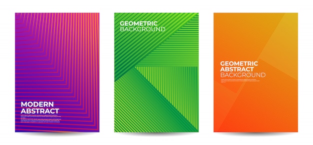 Geometric shape abstract background set Premium Vector