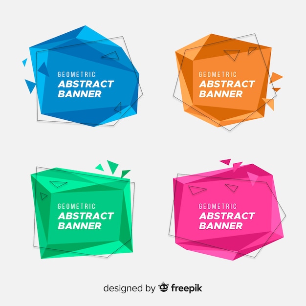 Free Vector | Geometric shapes banner set