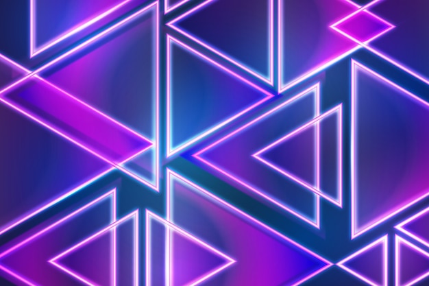 Free Vector Geometric Shapes Neon Lights Background 9805