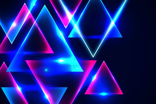 Free Vector Geometric Shapes Neon Lights Background 7784