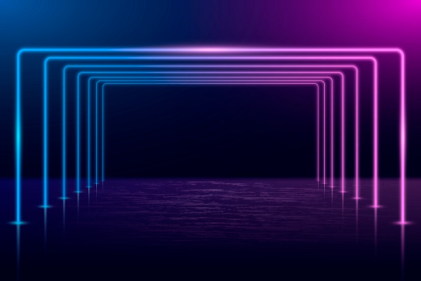 Free Vector | Geometric shapes neon lights background