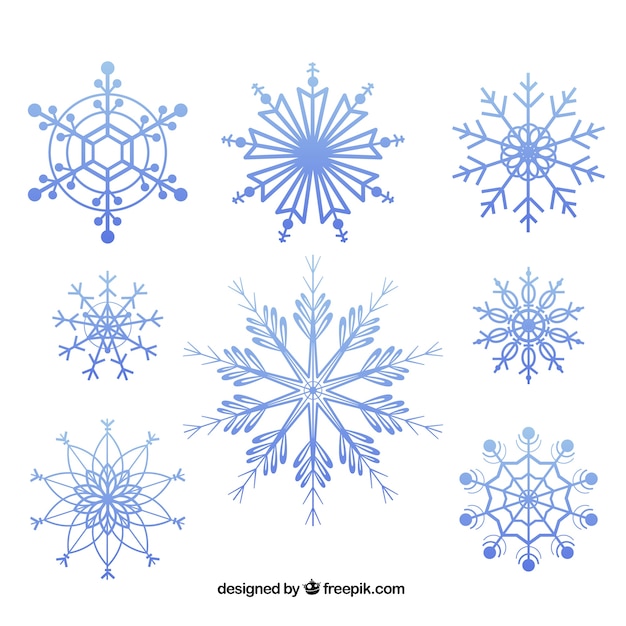 Free Vector | Geometric snowflakes pack