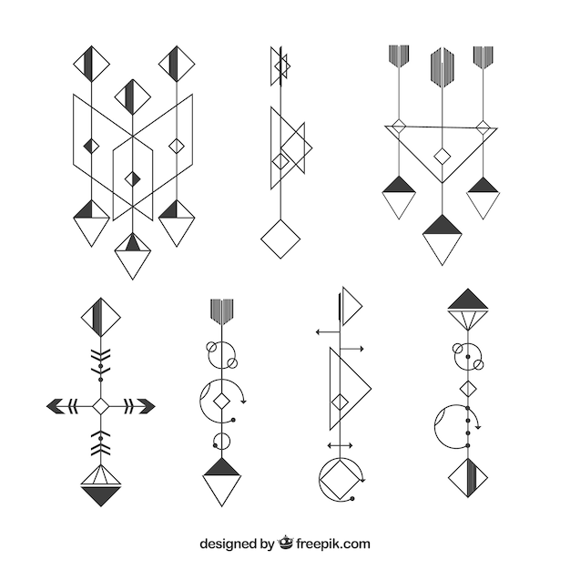 Free Vector | Geometric tattoo collection