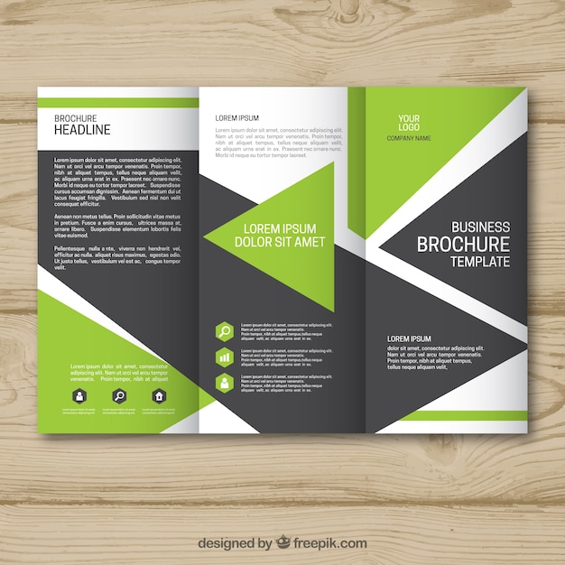 Free Vector | Geometric trifold business brochure template