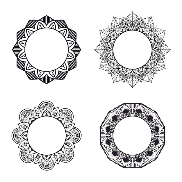 Download Geometrical mandala frame collection Vector | Free Download