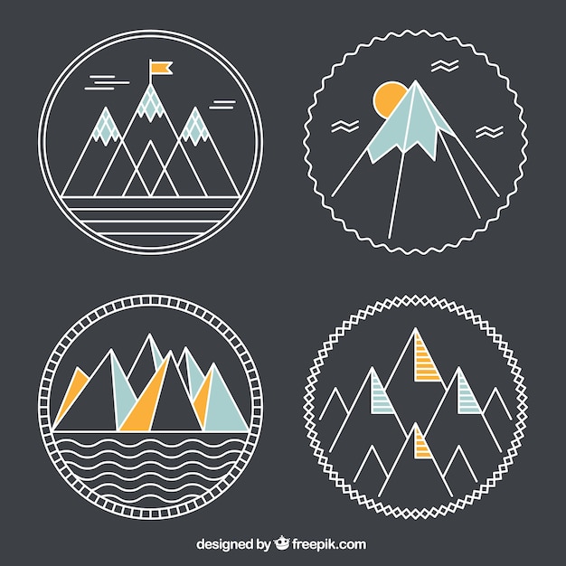 Geometrical mountains badges