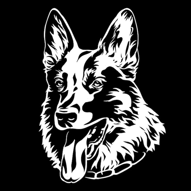 German shepherd dog head profile | Premium Vector