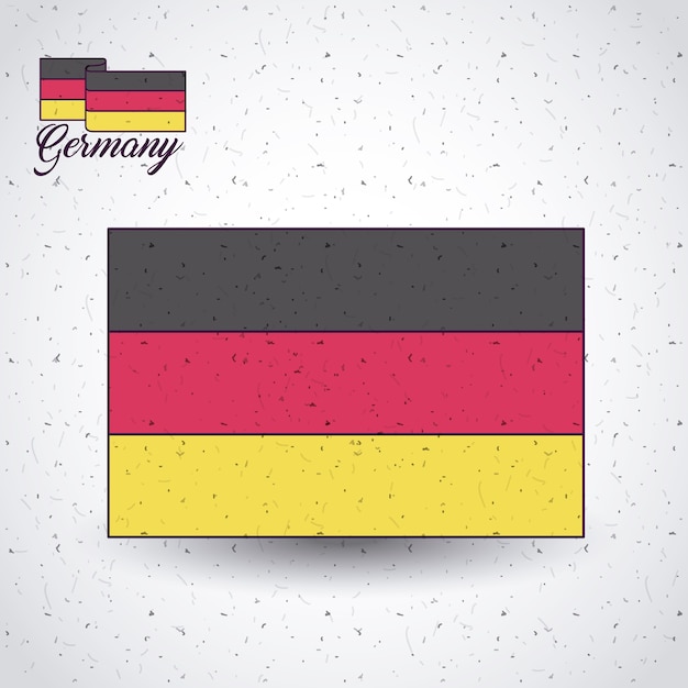 ドイツ 国旗 隔離された アイコン ベクトル イラスト プレミアムベクター
