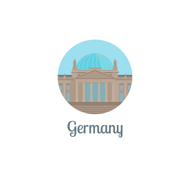 Germany landmark isolated round icon Premium Vector