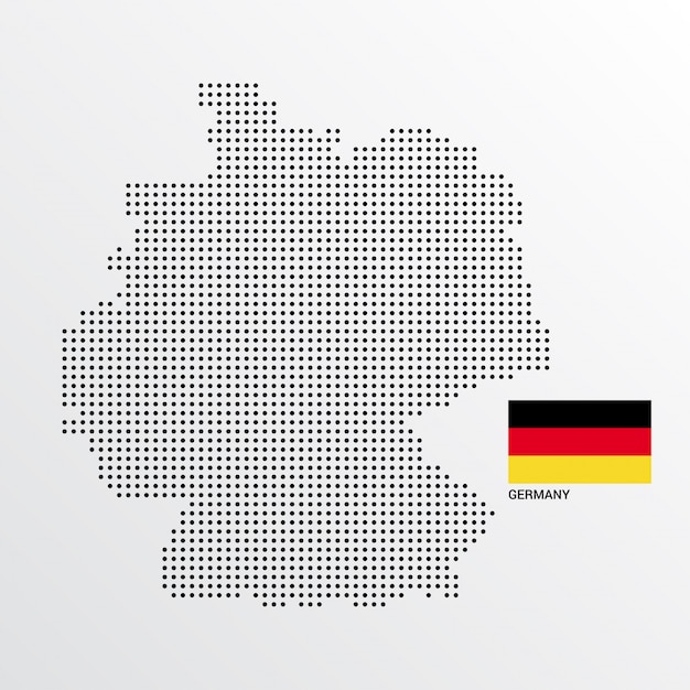 Free Vector Germany Map Design With Flag And Light Background Vector