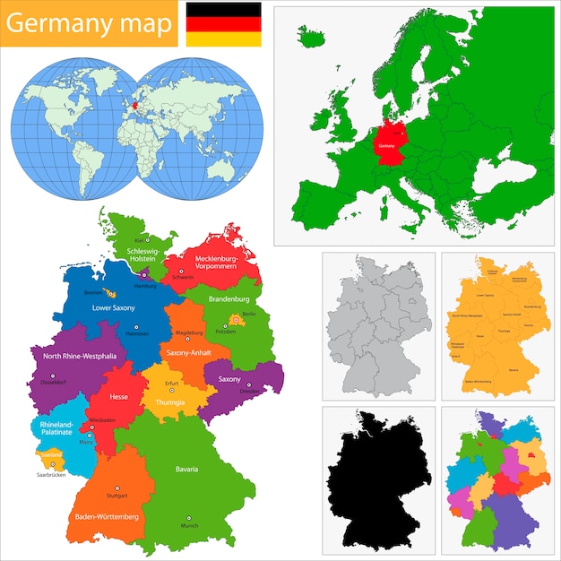 Germany map | Premium Vector
