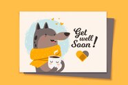 Get Well Soon Card Template Free Vector