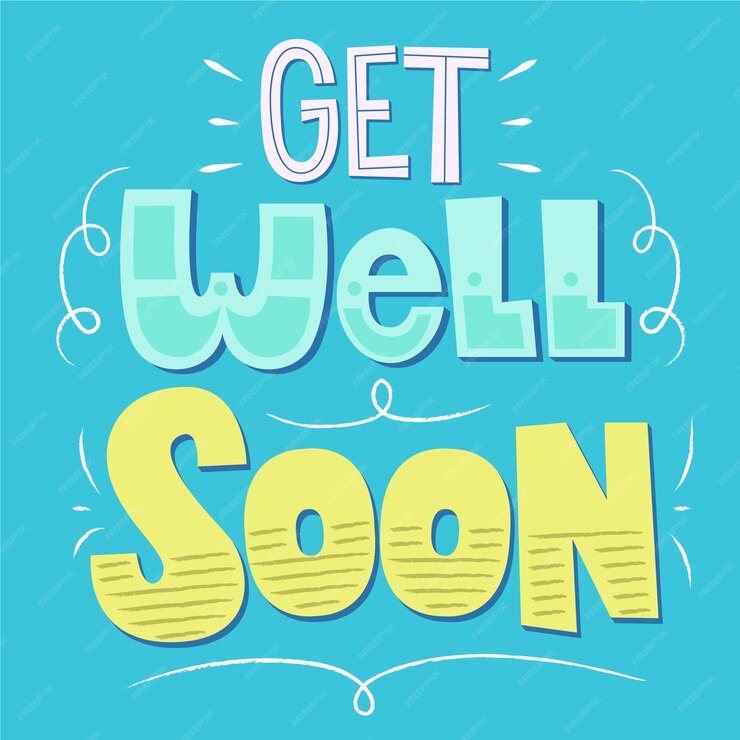 Free Vector | Get well soon colourful font lettering