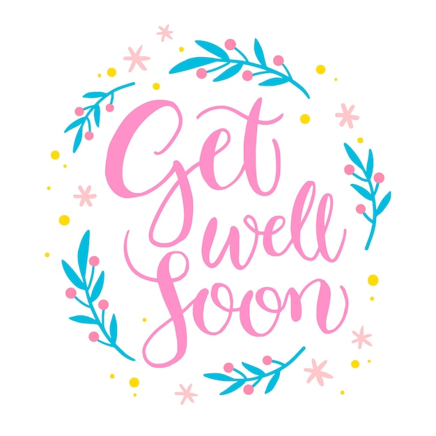 Free Vector | Get well soon lettering message design