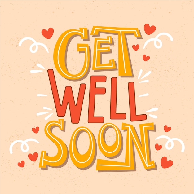 Get well soon lettering message | Free Vector