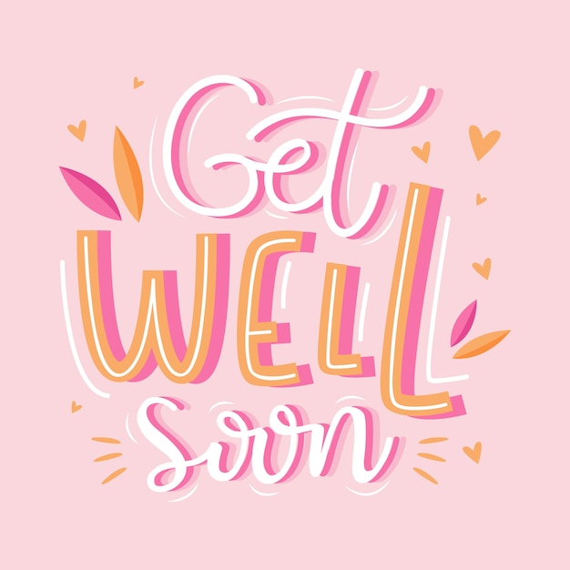 Get well soon lettering | Free Vector