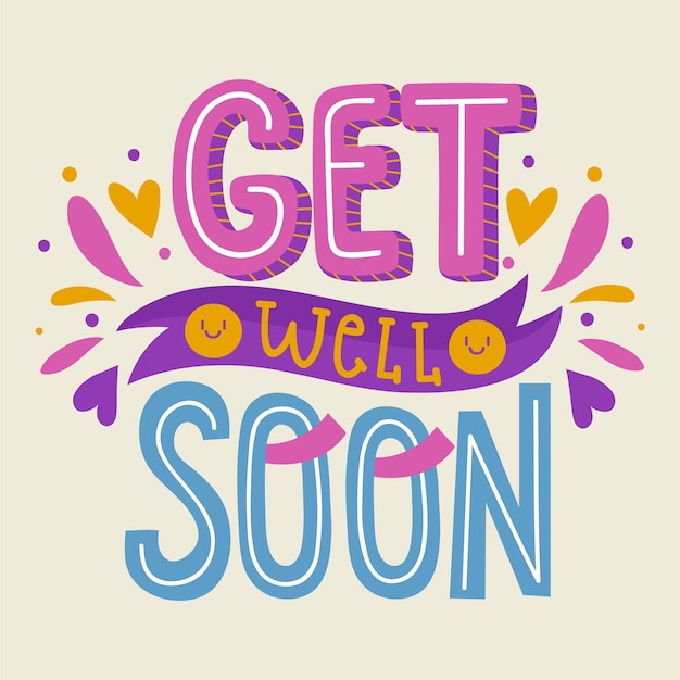 Get well soon lettering | Free Vector