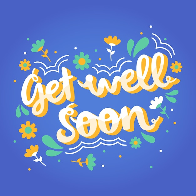 Free Vector | Get well soon lettering