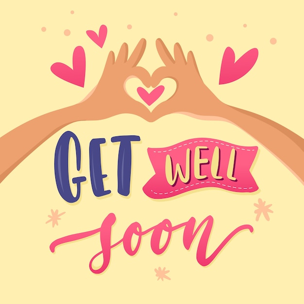 Free Vector | Get well soon motivational lettering