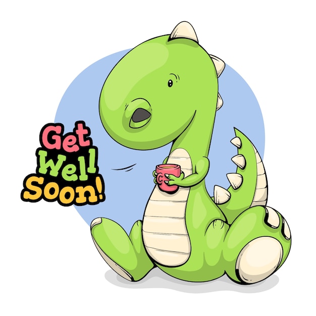 Free Vector | Get well soon with character message style