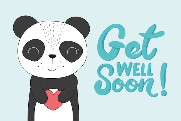 Download Get well soon with a character | Free Vector