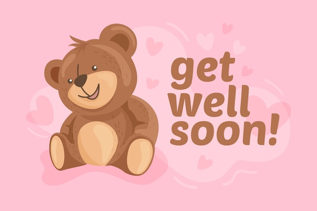 Get well soon with a cute character | Free Vector