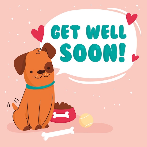 Premium Vector Get well soon with a cute character