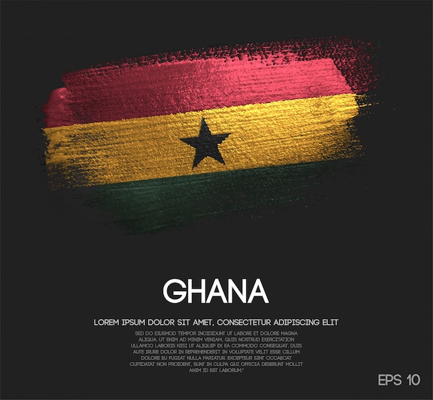 Download Ghana flag made of glitter sparkle brush paint | Premium ...