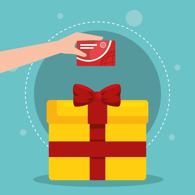 Download Gift box with marketing set icons Vector | Free Download