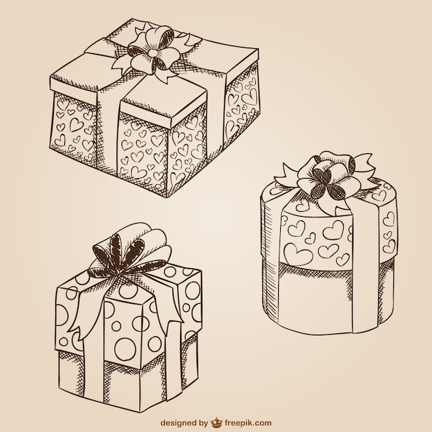 Free Vector Gift boxes drawings