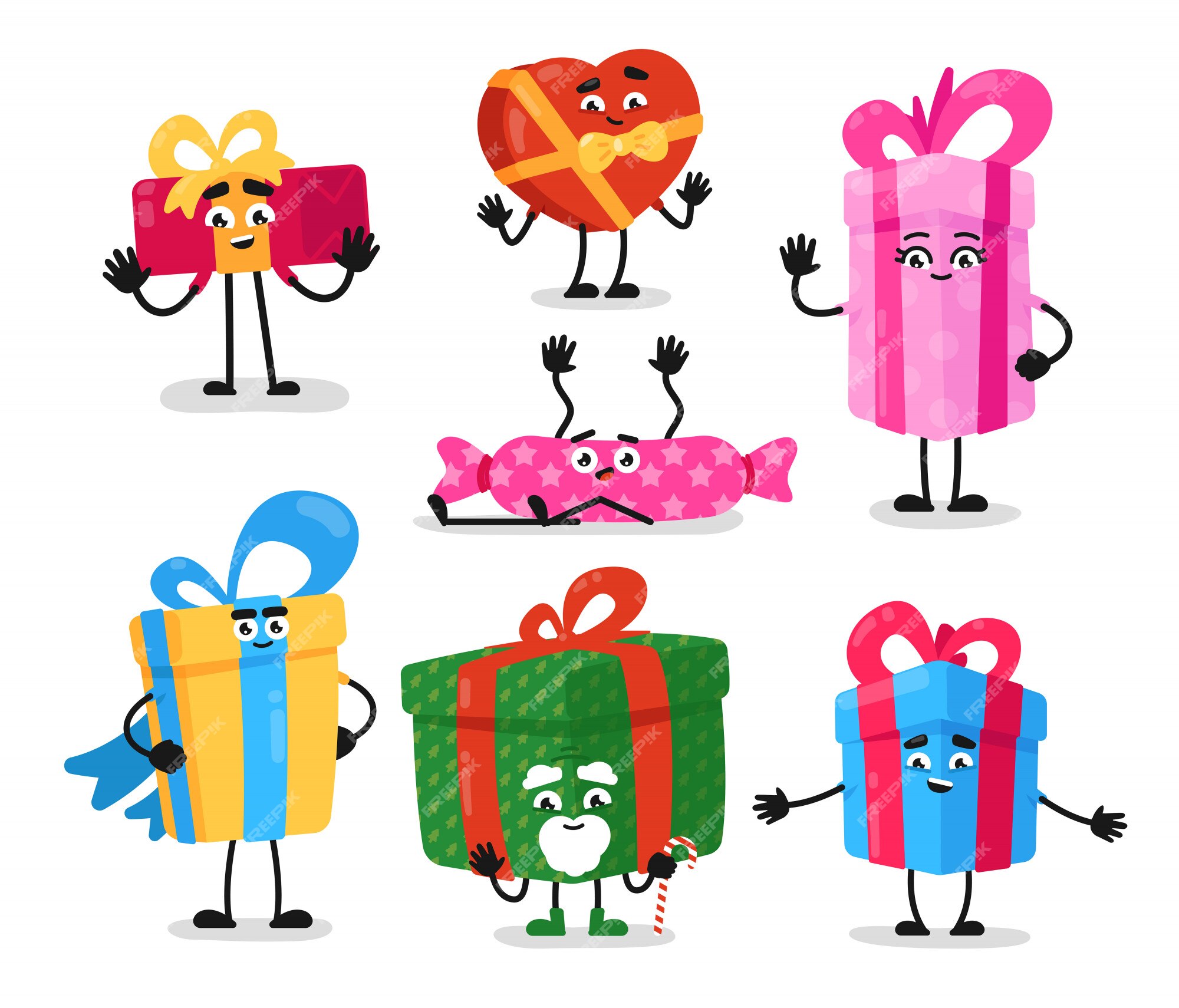 Premium Vector | Gift boxes. funny present object packaging