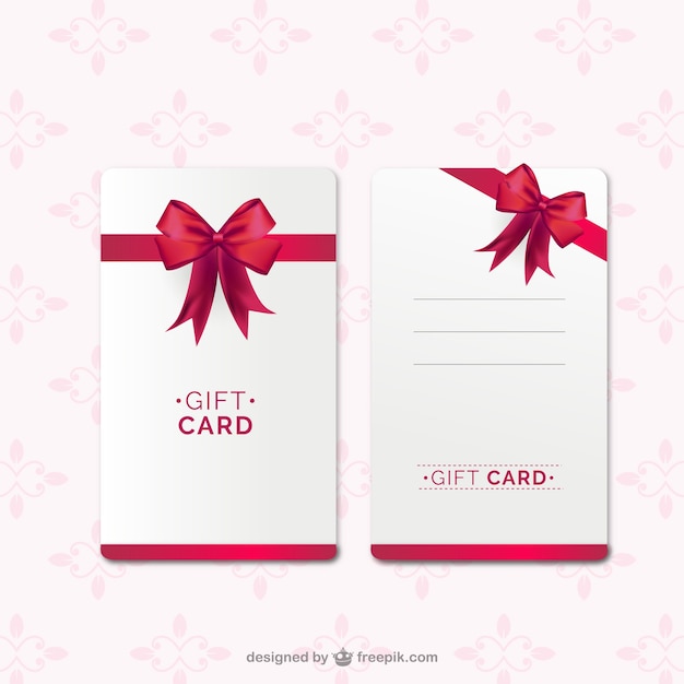 Free Vector Gift Card Template With Red Ribbon