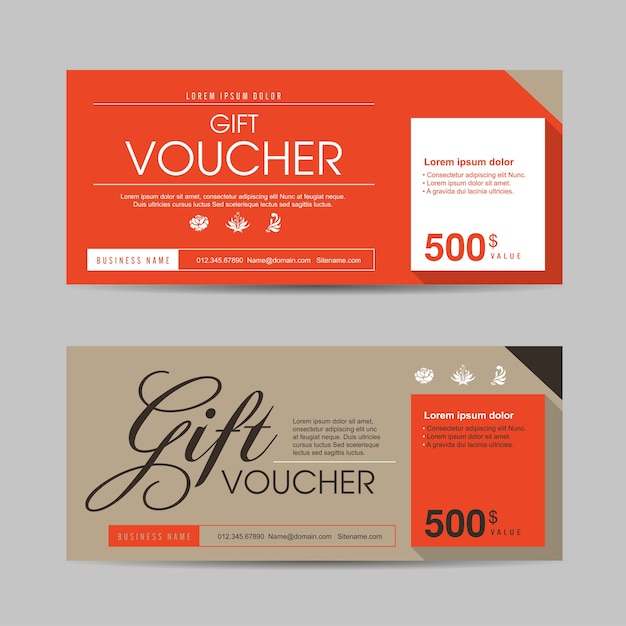 Premium Vector | Gift voucher discount promotion template