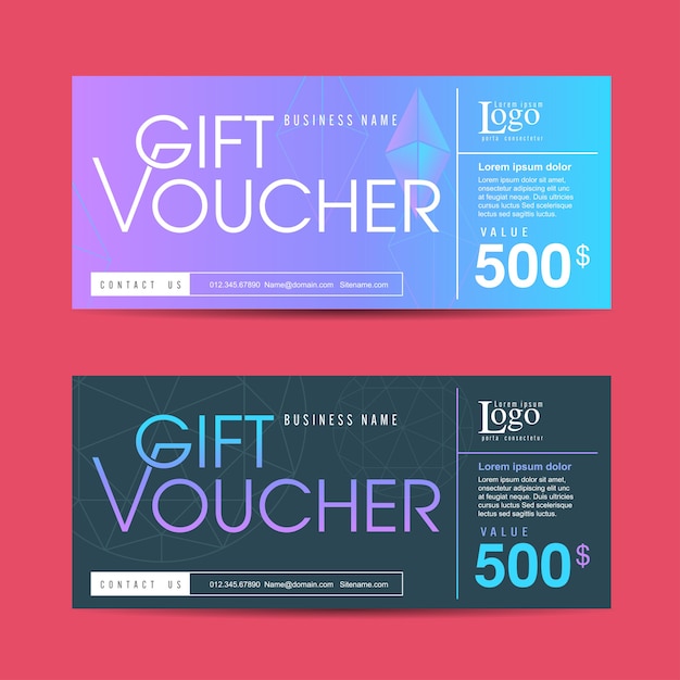 Premium Vector | Gift voucher discount promotion template