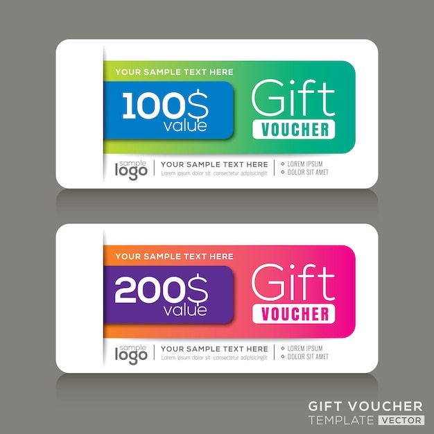 Gift voucher template with abstract colorful modern design Premium Vector