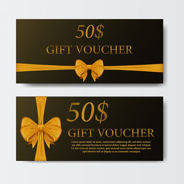 Gift Voucher With Golden Ribbon 