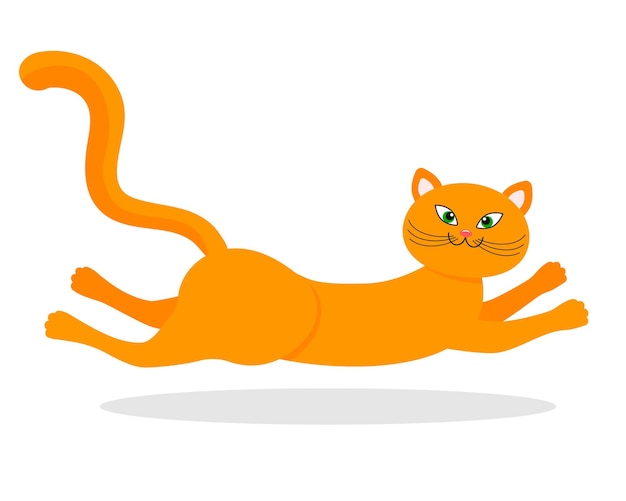 Premium Vector | Ginger cat is running vector illustration in flat style