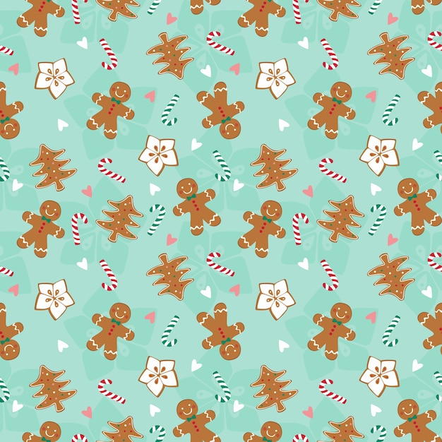 Premium Vector | Gingerbread christmas pattern