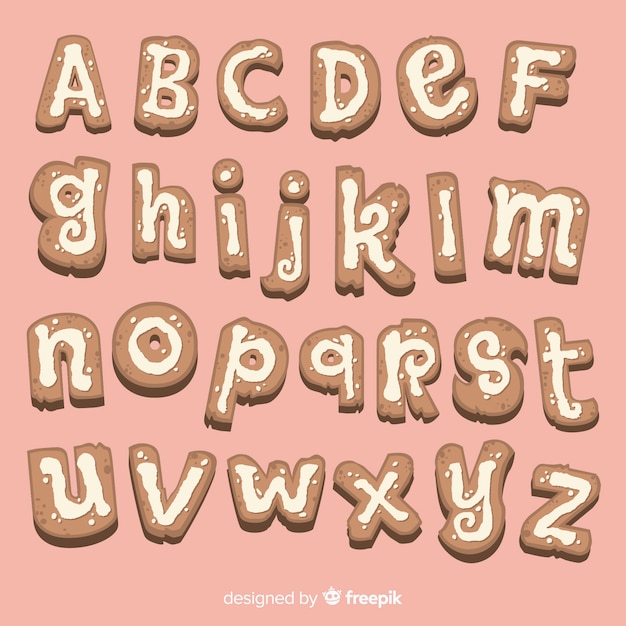 Free Vector | Gingerbread cookie alphabet