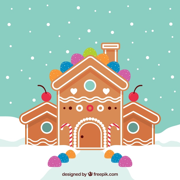 Gingerbread house background Vector | Free Download