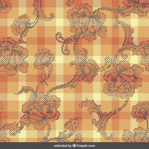 Free Vector | Gingham background with ornaments