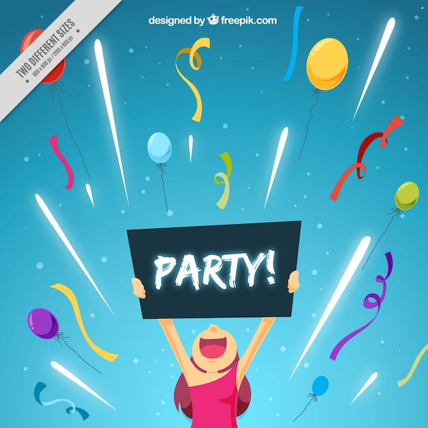 Free Vector Girl background with a party  poster