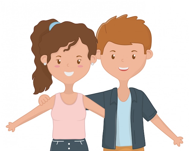 Premium Vector | Girl and boy friendship design