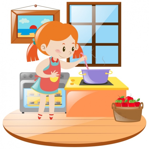 clipart girl cooking - photo #33