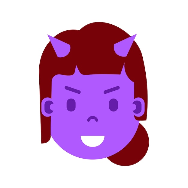 Premium Vector Girl head emoji personage icon