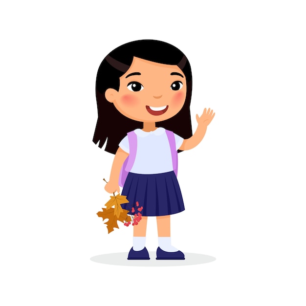 Animated Girl Student Clipart